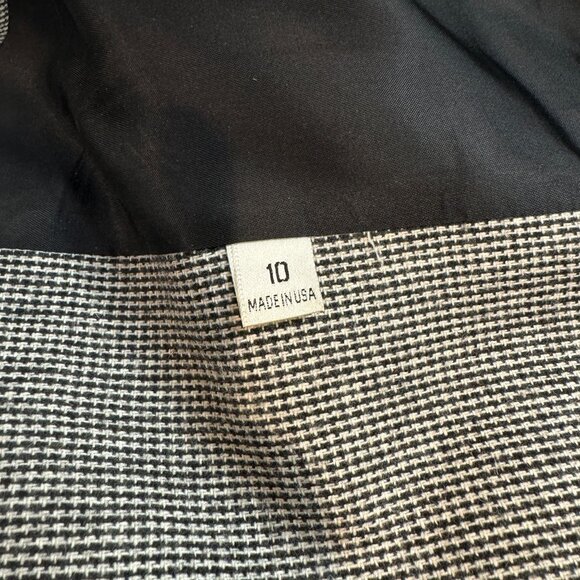 Vintage Evan Picone Houndstooth Skirt Suit Set Black Velvet Collar Womens 10 USA - Picture 13 of 14